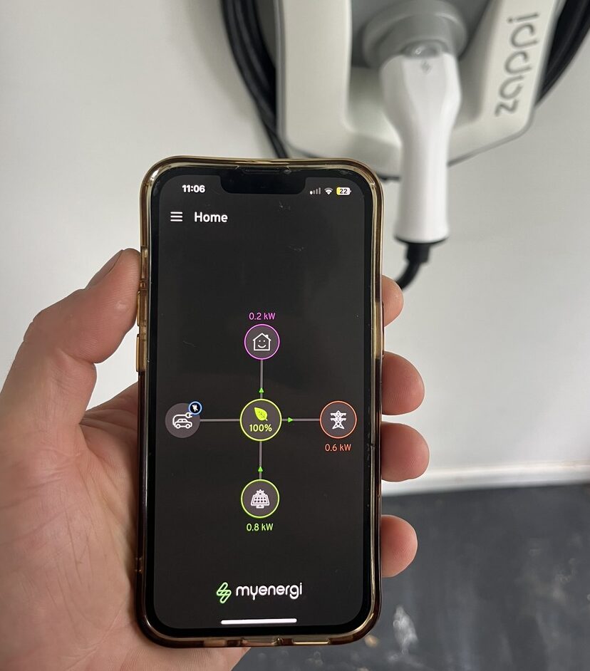 Zappi EV charger installation with myenergi app by Carlin Co