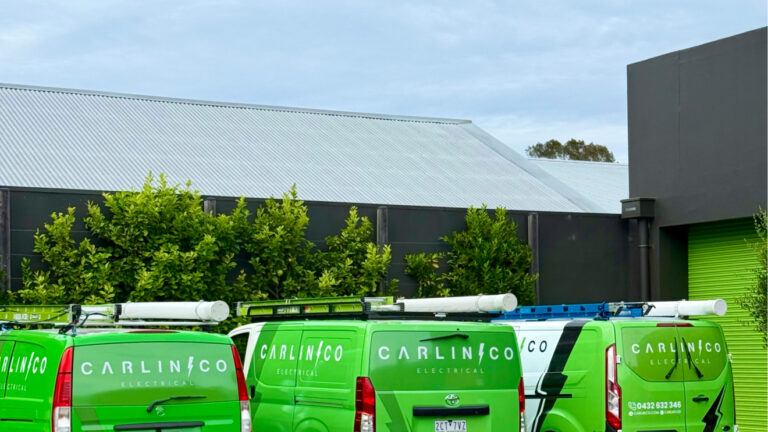 Carlin Co Electrical fleet of green service vans Melbourne