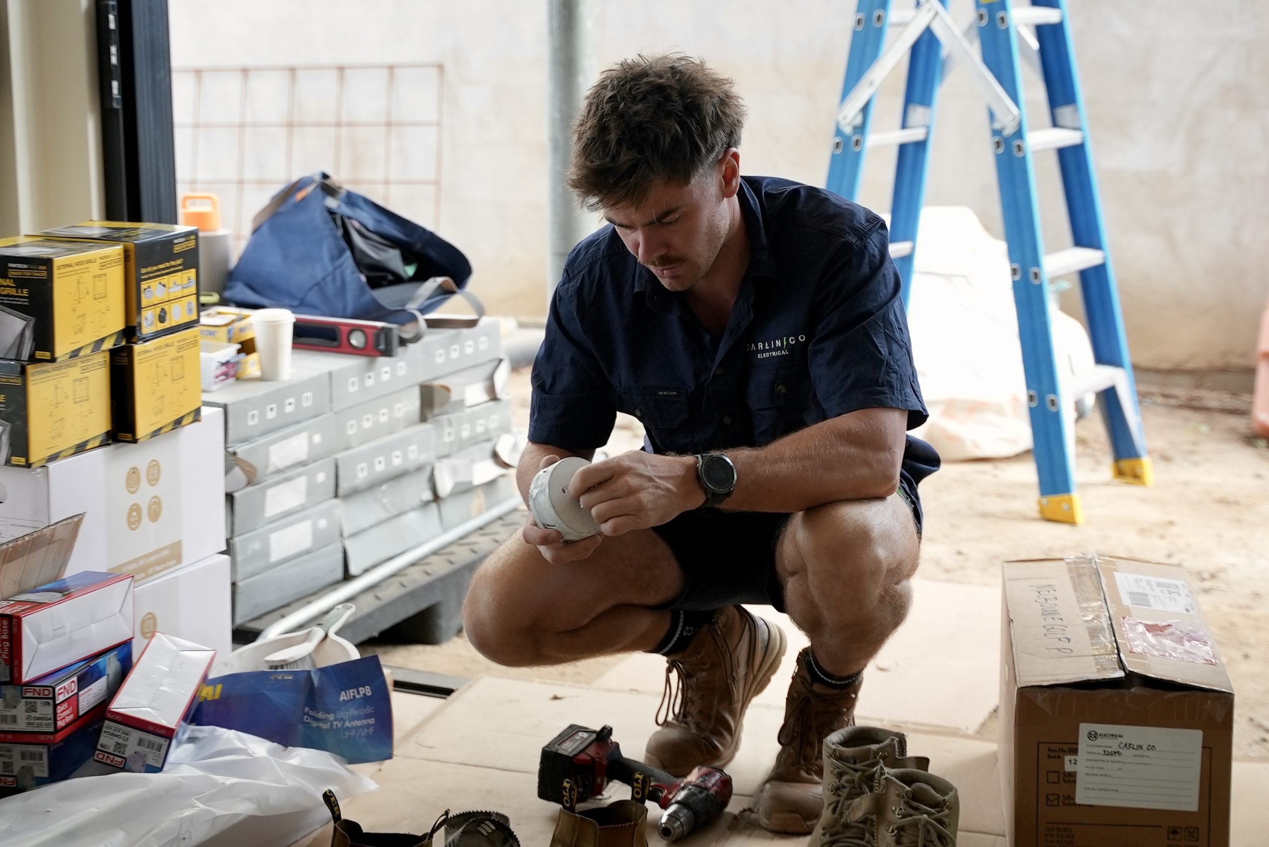 Carlin Co electrician focused on detailed electrical work in Melbourne