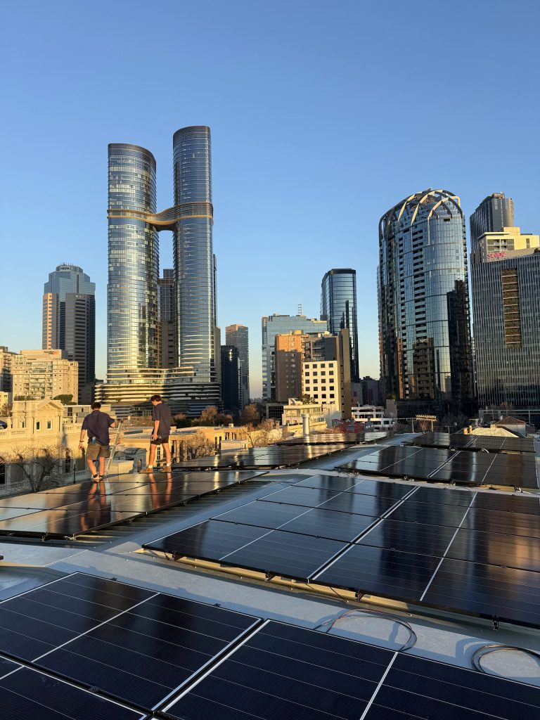 Solar panels installed on Melbourne CBD rooftop