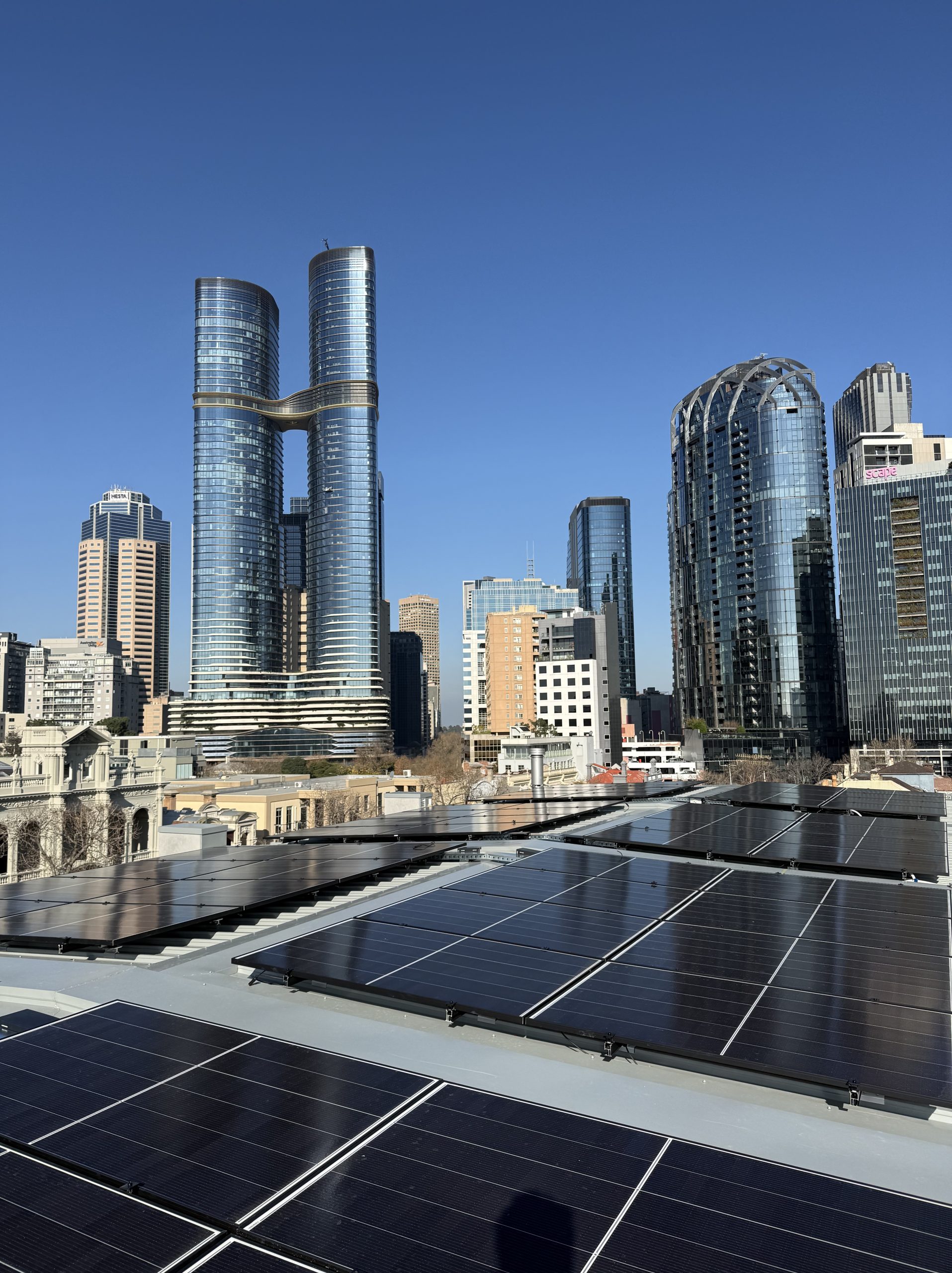 Carlin Co Electrical commercial rooftop solar panel installation in Melbourne CBD