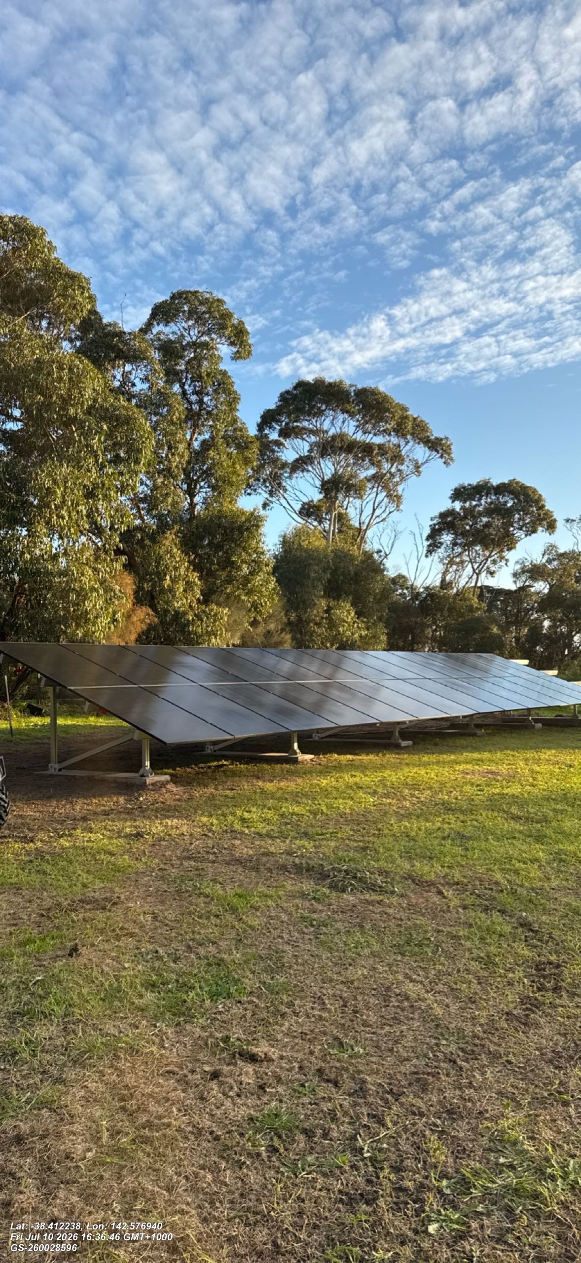 Carlin Co Electrical rural ground-mount solar panel installation in regional Victoria
